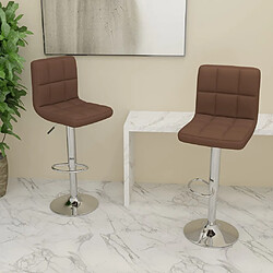 vidaXL Tabourets de bar lot de 2 marron tissu 