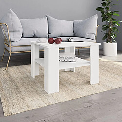 Maison Chic Table basse,Table Console Table d'appoint, Table pour salon Blanc 60 x 60 x 42 cm Aggloméré -MN80901