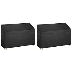 vidaXL Housses de banc de jardin 2 pcs 8 œillets 190x70x70/88 cm PE 