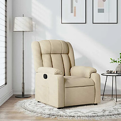 Maison Chic Fauteuil Relax pour salon, Fauteuil inclinable Crème Tissu -GKD15863