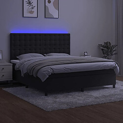 Avis vidaXL Sommier à lattes de lit matelas et LED Noir 160x200 cm Velours