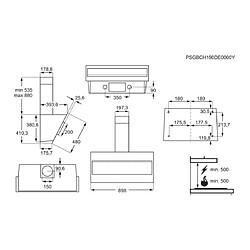 Hotte décorative inclinée 60cm 600m3/h noir - lfv319y - ELECTROLUX pas cher