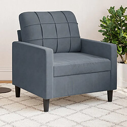 vidaXL Fauteuil Gris foncé 60 cm Velours