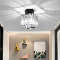 Stoex Lampe de Plafond en Cristal Noir Plafonnier Créatif Plafonnier en Verre Lustre Moderne Ampoule E27 Pour Couloir Bureau Balcon Salon Salle À Manger pas cher