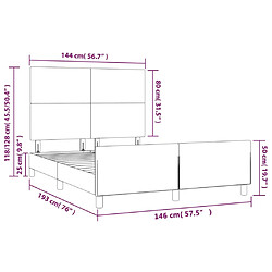 vidaXL Cadre de lit avec tête de lit Blanc 140x190 cm Similicuir pas cher