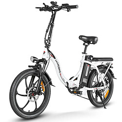 Avis Vélo électrique SAMEBIKE CY20-IT - moteur 350W batterie 36V13AH autonomie 35KM freins à disque mécaniques - Blanc