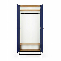 Paris Prix Armoire 2 Portes Design Lia 190cm Bleu pas cher