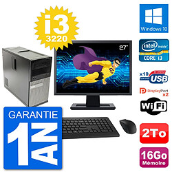 PC Tour Dell 7010 Ecran 27" Intel i3-3220 RAM 16Go Disque 2To Windows 10 Wifi · Occasion 