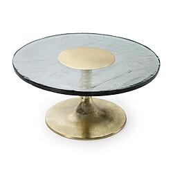 Table Basse Thai Natura Transparent Doré 81 x 39 x 81 cm