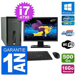 PC Tour HP 400 G1 Ecran 27" Intel i7-4790 RAM 16Go Disque 500Go Windows 10 Wifi · Occasion 