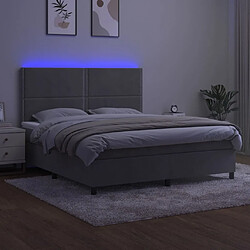 Avis vidaXL Sommier à lattes de lit matelas et LED Gris clair 160x200 cm