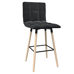 vidaXL Tabouret de bar Noir Tissu