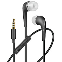 LinQ Écouteurs Intra-auriculaires Jack 3.5mm Boutons Commande Longueur 1.2m Noir 