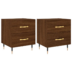 vidaXL Tables de chevet 2 pcs chêne marron 40x35x47,5 cm