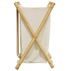 Acheter vidaXL Panier à linge blanc crème 41,5x36x63,5 cm bambou