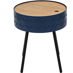 The Home Deco Factory Table d'appoint avec coffre intégré Eugénie bleu nuit.