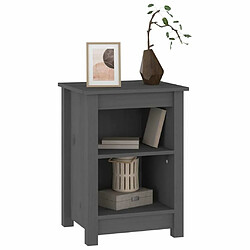 Maison Chic Table de chevet,Table de nuit,Table d'appoint pour salon Gris 40x35x55 cm Bois de pin solide -MN51834 pas cher