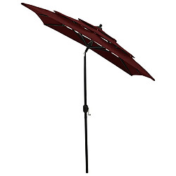 Avis Maison Chic Parasol Jardin | Parasol à 3 niveaux avec mat en aluminium Bordeaux 2x2 m - GKD74277