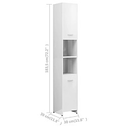 vidaXL Armoire de salle de bain Blanc brillant Bois d'ingénierie pas cher