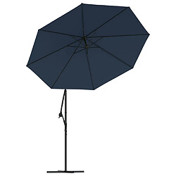 vidaXL Tissu de remplacement pour parasol déporté bleu 300 cm pas cher