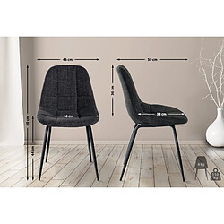 Non Lot de 2 chaises Tom en tissu