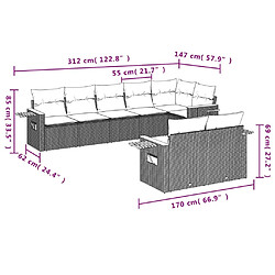 Avis Maison Chic Salon de jardin avec coussins 8 pcs | Ensemble de Table et chaises | Mobilier d'Extérieur beige résine tressée -GKD47199