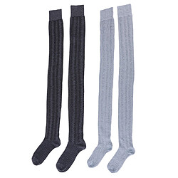 Chaussettes hautes en tricot pour femmes sur la cuisse Chaussettes en tricot extensibles pour filles