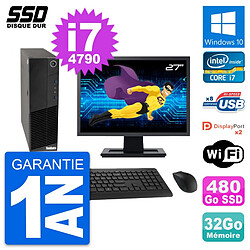 PC Lenovo M83 SFF Ecran 27" Intel i7-4790 RAM 32Go SSD 480Go Windows 10 Wifi · Occasion 