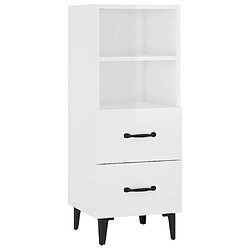 Maison Chic Buffet,Meuble de Rangement,commode pour salon,Cuisine Blanc brillant 34,5x34x90 cm Bois d'ingénierie -MN47412