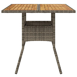 Avis vidaXL Table de jardin et dessus en bois d'acacia gris résine tressée