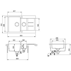 vidaXL Évier de cuisine Granit Double lavabo Beige pas cher