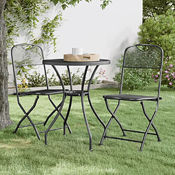 Maison Chic Lot de 2 Chaises pliables de jardin - Fauteuil d'extérieur Maille métallique Anthracite -MN65857