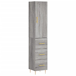 Maison Chic Buffet,Meuble de Rangement,commode pour salon,Cuisine Sonoma gris 34,5x34x180 cm Bois d'ingénierie -MN88655