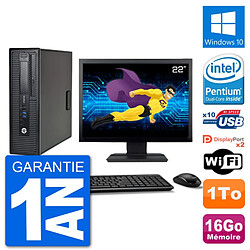 PC HP EliteDesk 800 G1 Ecran 22" Intel G3220 RAM 16Go Disque 1To Windows 10 Wifi · Occasion 