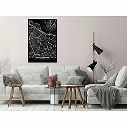 Paris Prix Tableau Imprimé Dark Map of Amsterdam 40 x 60 cm