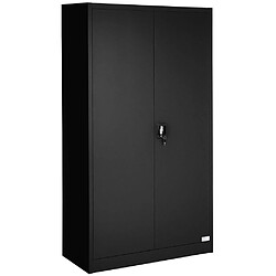 Avis Helloshop26 Armoire de bureau verrouillable dotée de 4 étagères meuble 5 niveaux noir 08_0000384