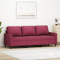 vidaXL Canapé à 3 places Rouge bordeaux 180 cm Velours 