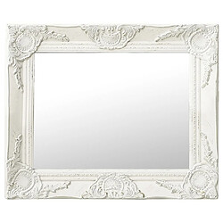 Maison Chic Miroir mural style baroque | Miroir Décoration pour Maison Salle de Bain 50x40 cm Blanc -GKD35403