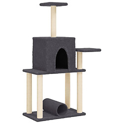 Arbre à chat avec griffoirs,niche pour chat en sisal gris foncé 122 cm -MN74511