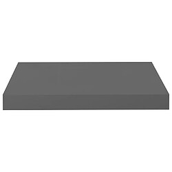 Acheter vidaXL Étagère murale flottante 2 pcs Gris brillant 40x23x3,8 cm MDF