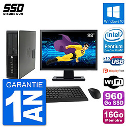 PC HP Compaq Pro 6300 SFF Ecran 22" G630 RAM 16Go SSD 960Go Windows 10 Wifi - Occasion