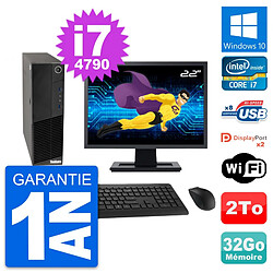 PC Lenovo M83 SFF Ecran 22" Core i7-4790 RAM 32Go Disque Dur 2To Windows 10 Wifi · Occasion 