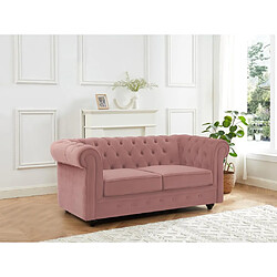 Vente-Unique Canapé 2 places en velours rose pastel CHESTERFIELD 