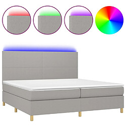 Sommier à lattes,Cadre à lattes de lit et matelas et LED pour Adulte Gris clair 200x200 cm -MN18095