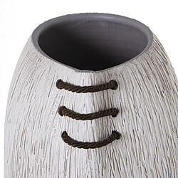 Vase de sol Alexandra House Living Blanc Céramique Rayures 20 x 20 x 57 cm