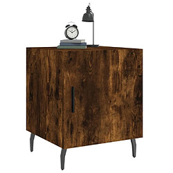 Acheter Maison Chic Table de chevet,Table de nuit,Table d'appoint pour salon chêne fumé 40x40x50 cm bois d'ingénierie -MN57170