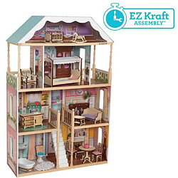 KIDKRAFT - Maison de poupées en bois Charlotte avec EZ Kraft Assembly™