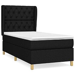 Maison Chic Lit Adulte - Lit simple Lit à sommier tapissier et matelas moelleux - Meuble de Chambre - Noir 80x200 cm Tissu -MN32486