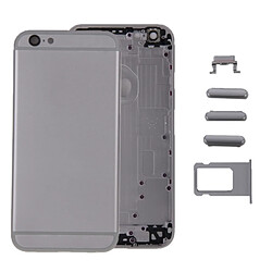 Wewoo Pour iPhone 6 couverture arrière gris + plateau de carte + touche de contrôle du volume + bouton d'alimentation + interrupteur de sourdine vibrateur clé + signe couvercle du boîtier Assemblée complète pièce détachée 6 en 1