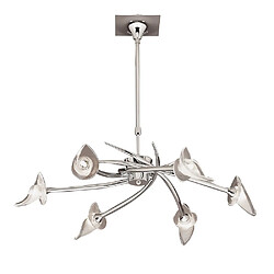 Acheter Luminaire Center Suspension Flavia Convertible Semi Plafonnier télescopique rond 6 Ampoules G9, chrome poli